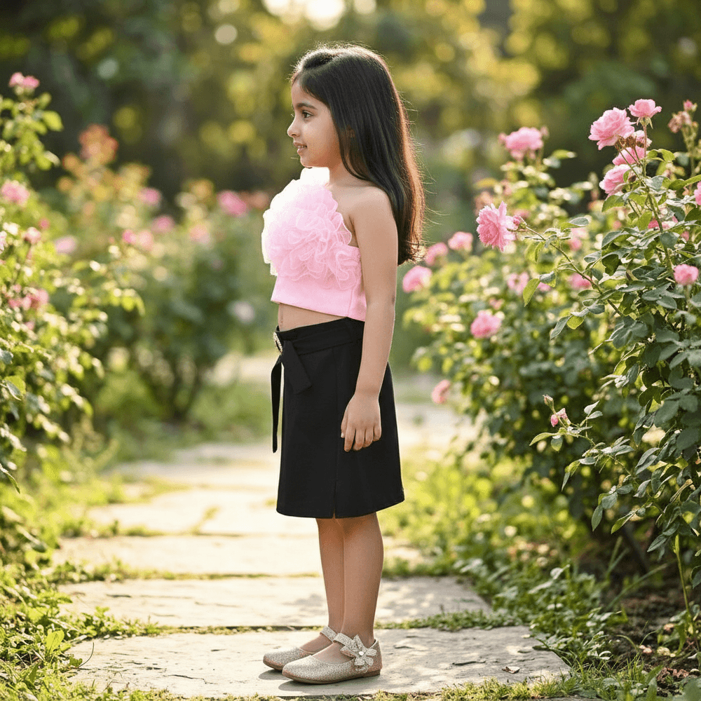 pink skirt & top for girls-M250133