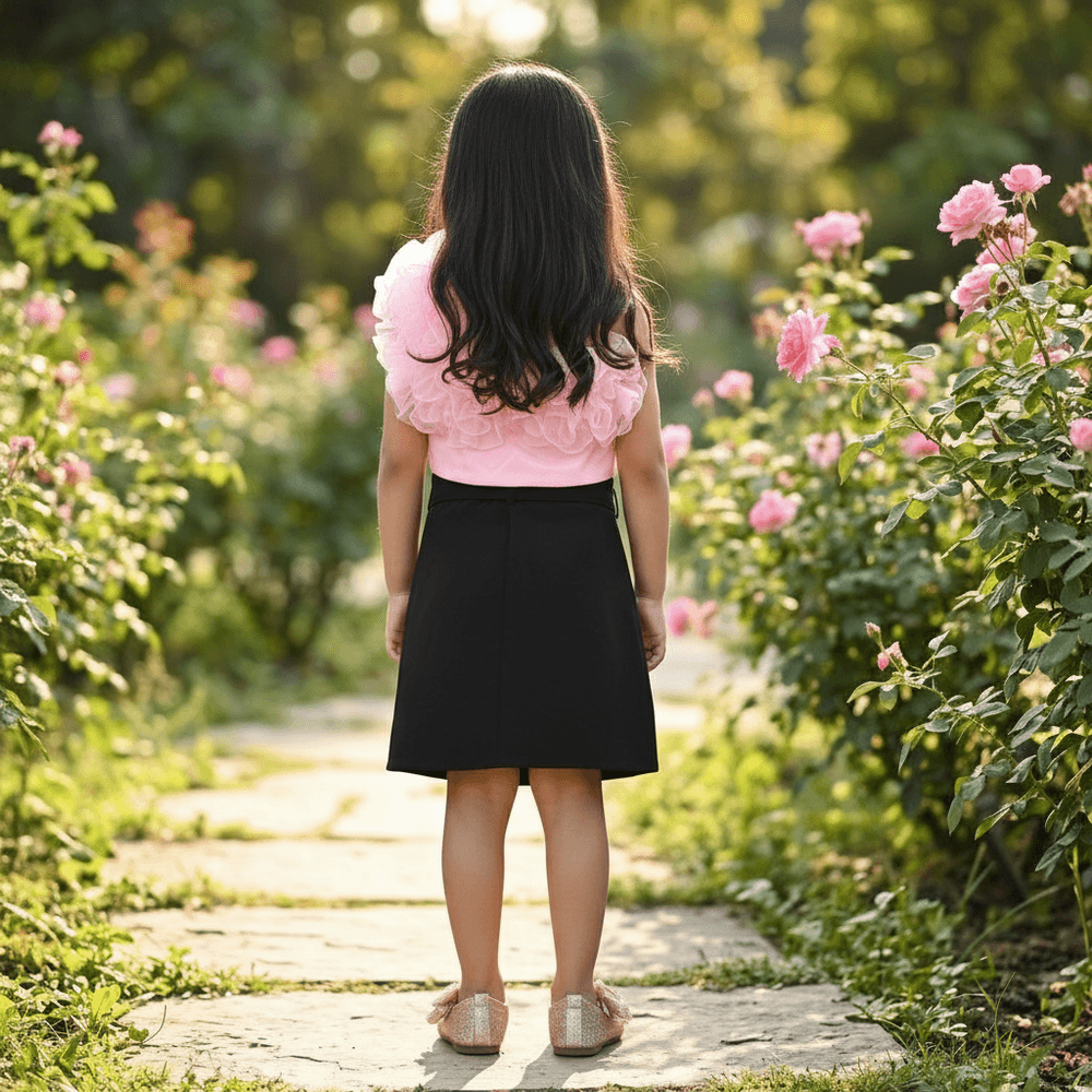 pink skirt & top for girls-M250133