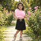pink skirt & top for girls-M250133