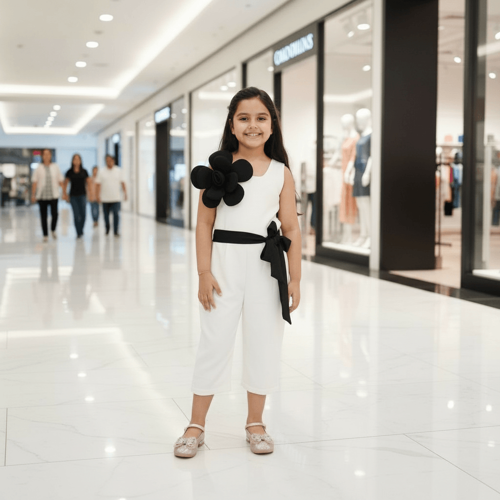 white jumsuit for girls-M250134