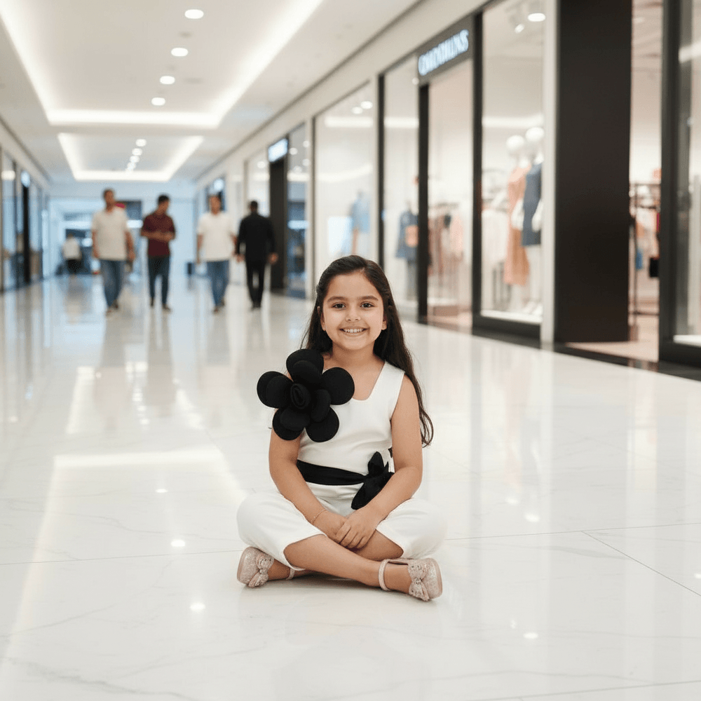 white jumsuit for girls-M250134