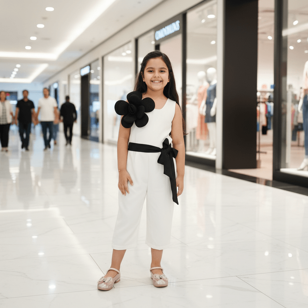 white jumsuit for girls-M250134
