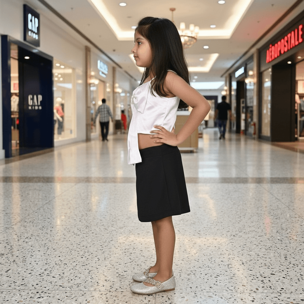 White skirt & top for girls-M250135