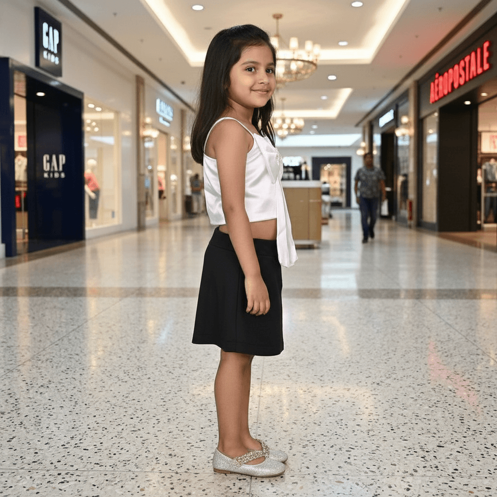 White skirt & top for girls-M250135