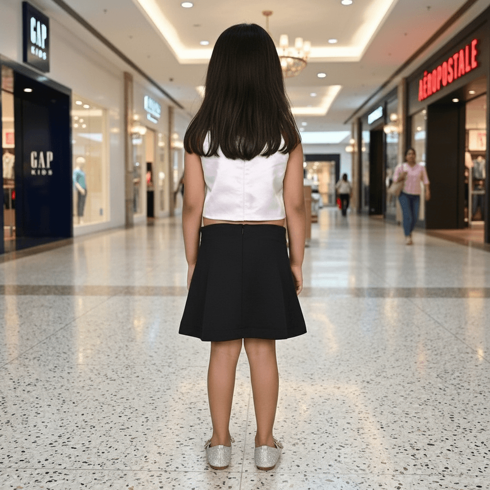 White skirt & top for girls-M250135