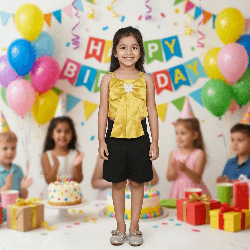 yellow skirt & top for girls-M250136