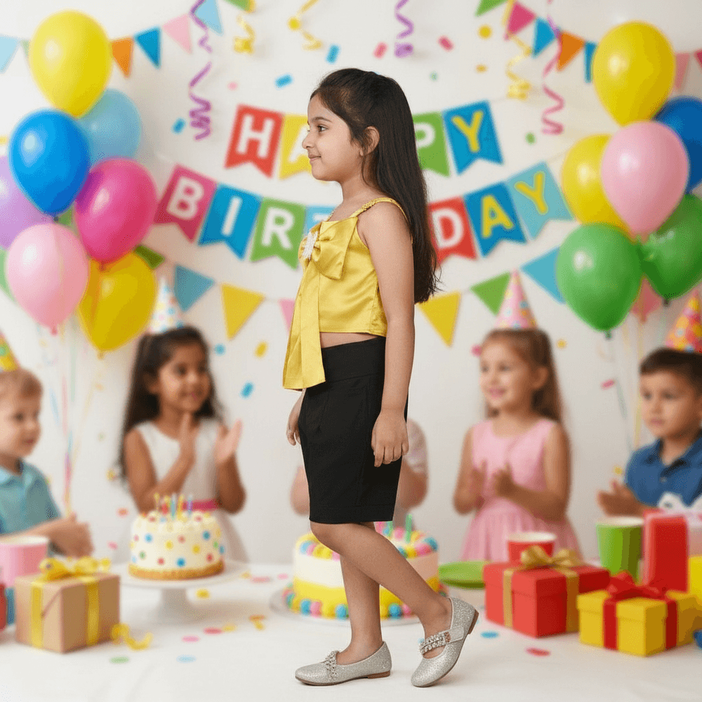yellow skirt & top for girls-M250136