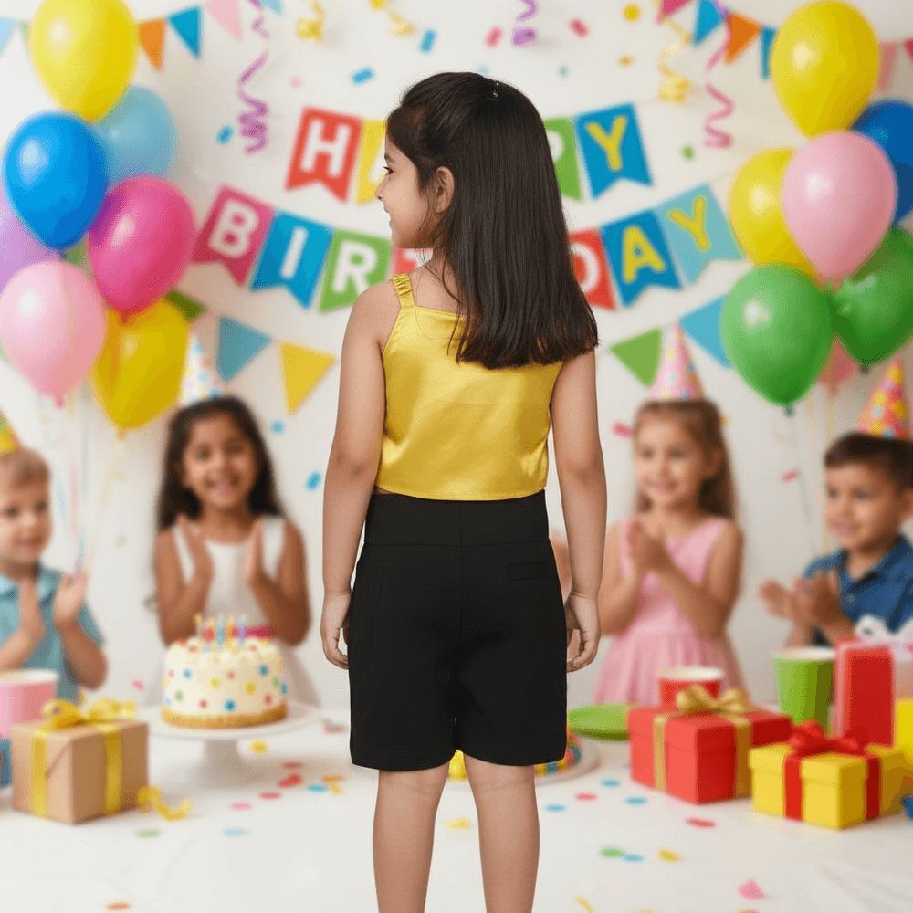 yellow skirt & top for girls-M250136