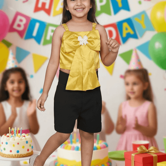 yellow skirt & top for girls-M250136