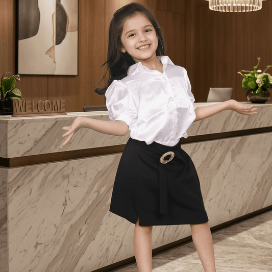 white skirt & top for girls-M250137