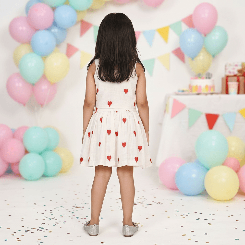 Off white skirt & top for girls-M250140