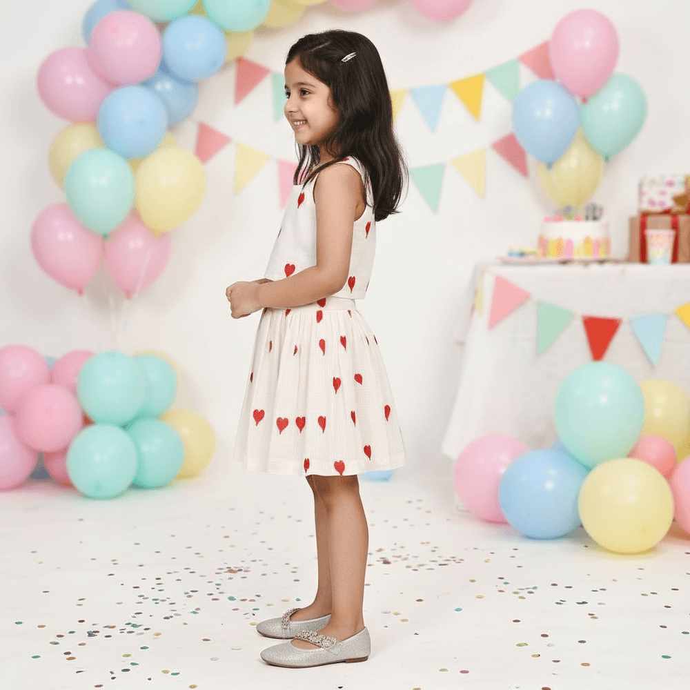 Off white skirt & top for girls-M250140