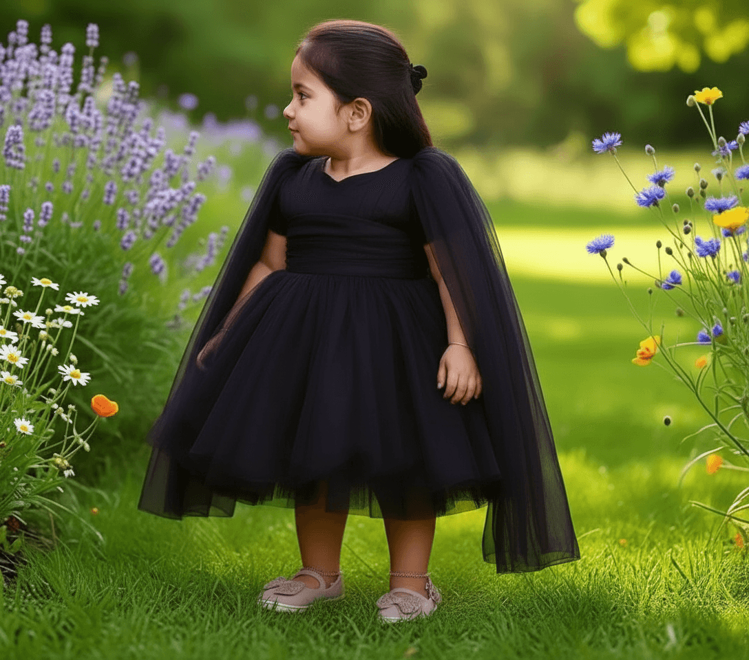 Black party frock for girls-M250025