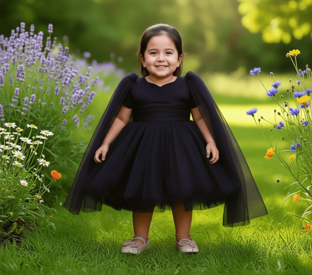 Black party frock for girls-M250025