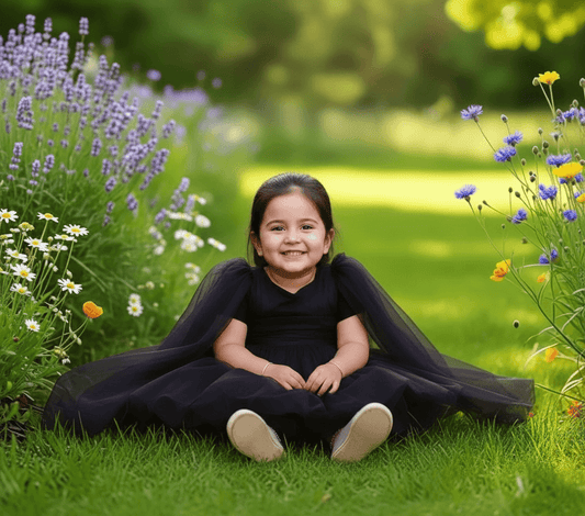 Black party frock for girls-M250025