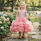 SALE Peach party frock for girls-M250024