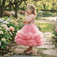 SALE Peach party frock for girls-M250024