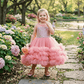 SALE Peach party frock for girls-M250024