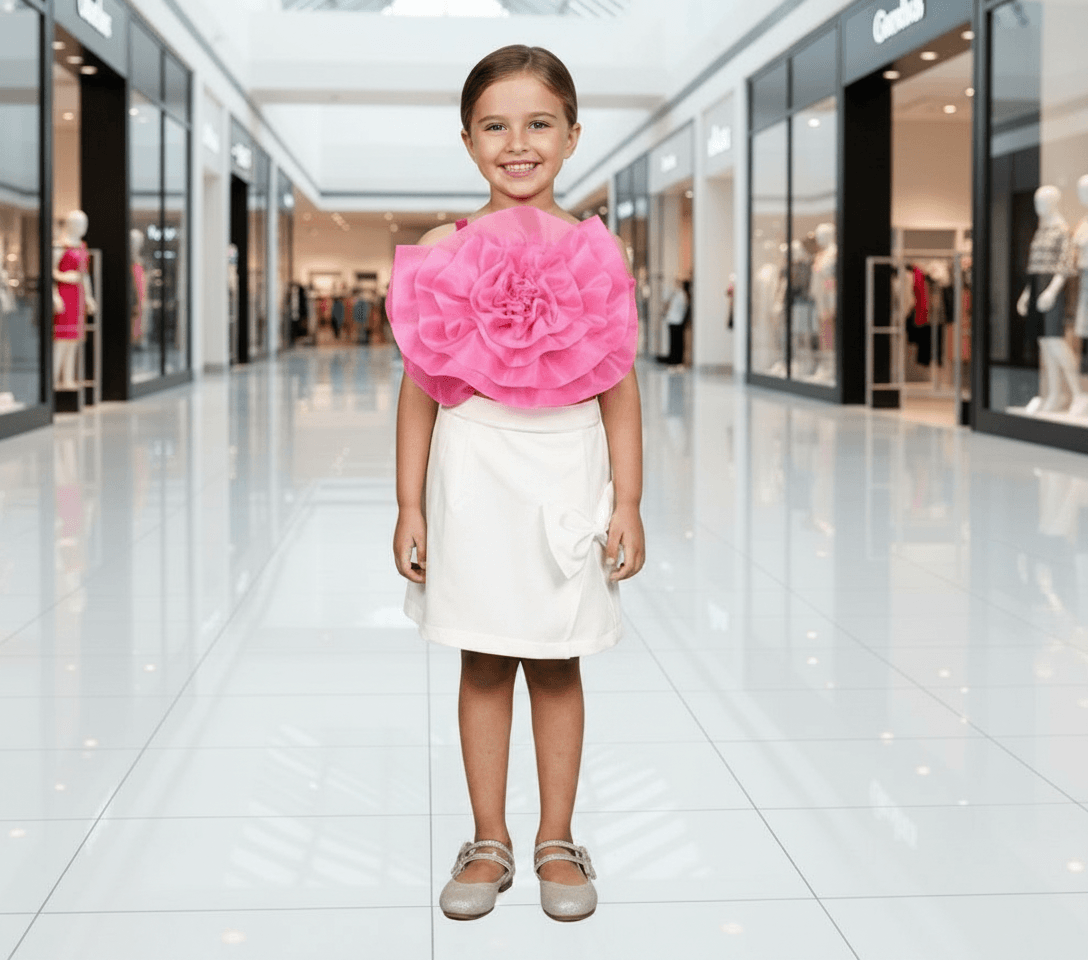 Magenta skirt and top for girls-M250020