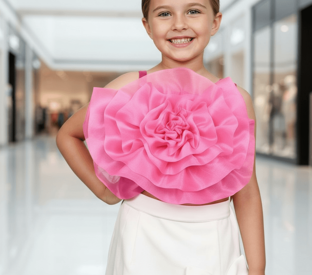Magenta skirt and top for girls-M250020