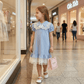 Blue cotton frock M260032