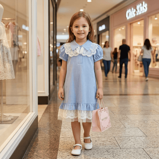 Blue cotton frock M260032