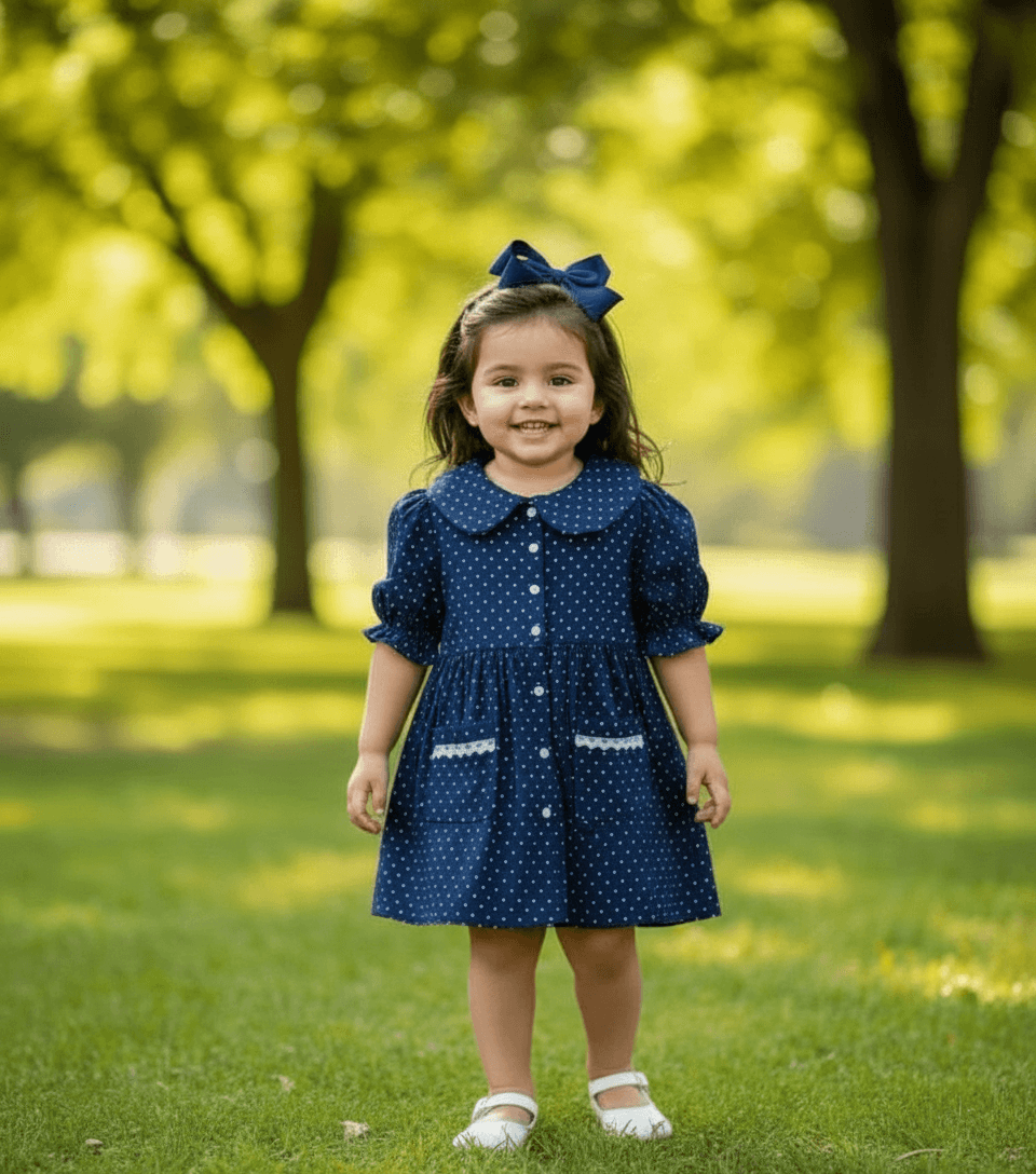 blue cotton frock M260034