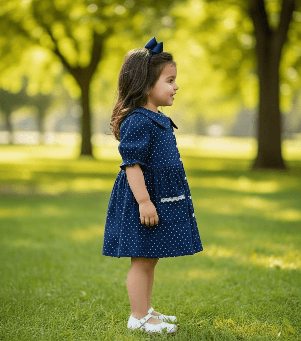 blue cotton frock M260034