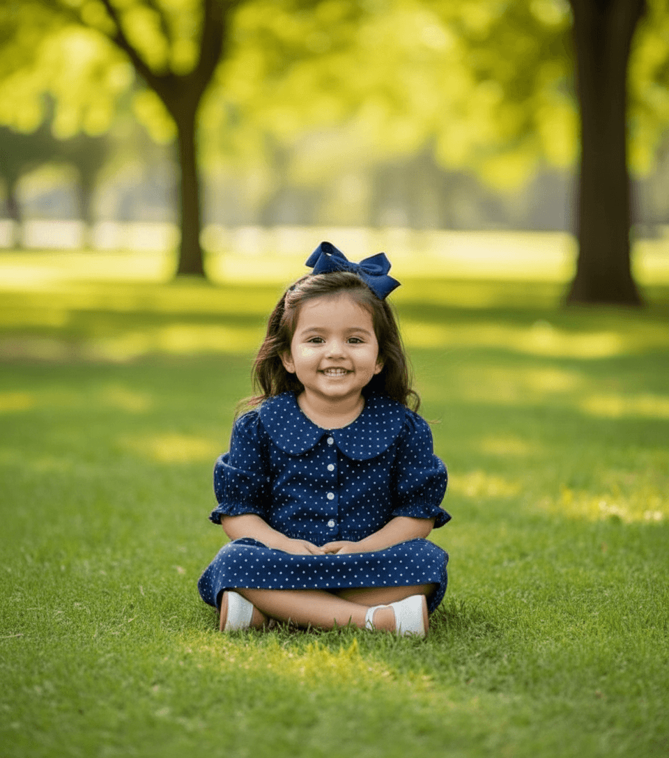 blue cotton frock M260034
