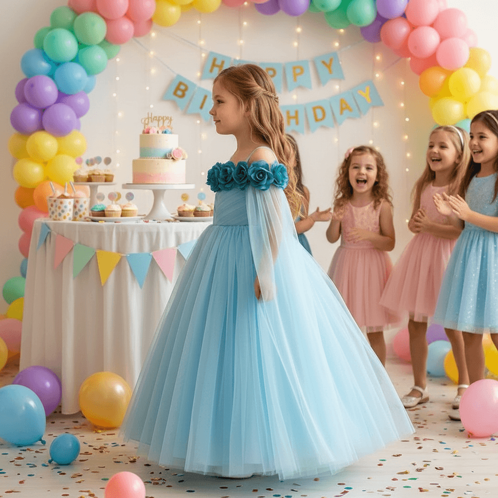 blue net frock M260035