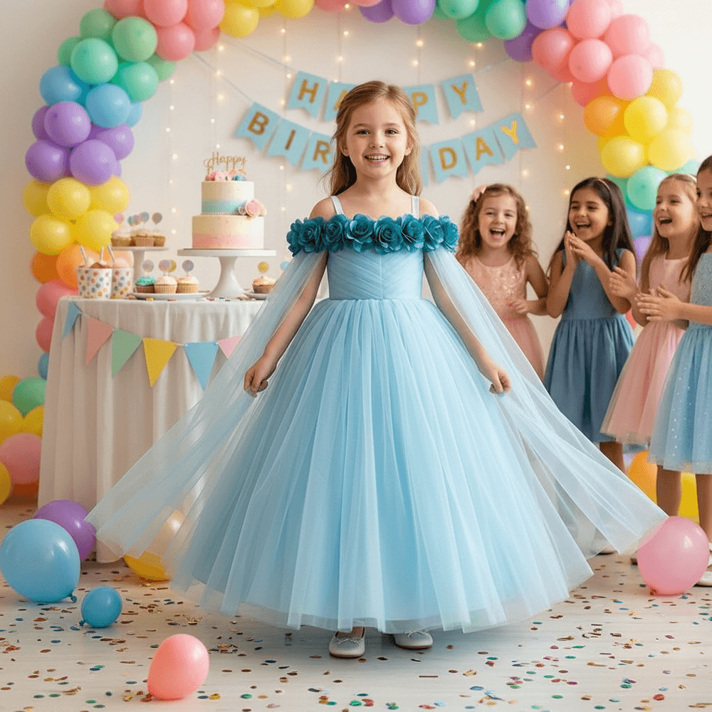 blue net frock M260035