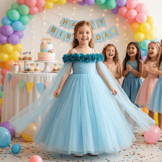 blue net frock M260035