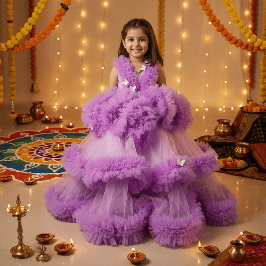 purple net frock M260036
