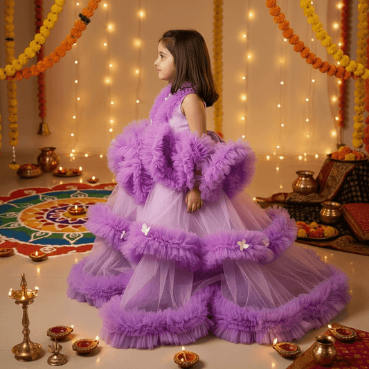 purple net frock M260036