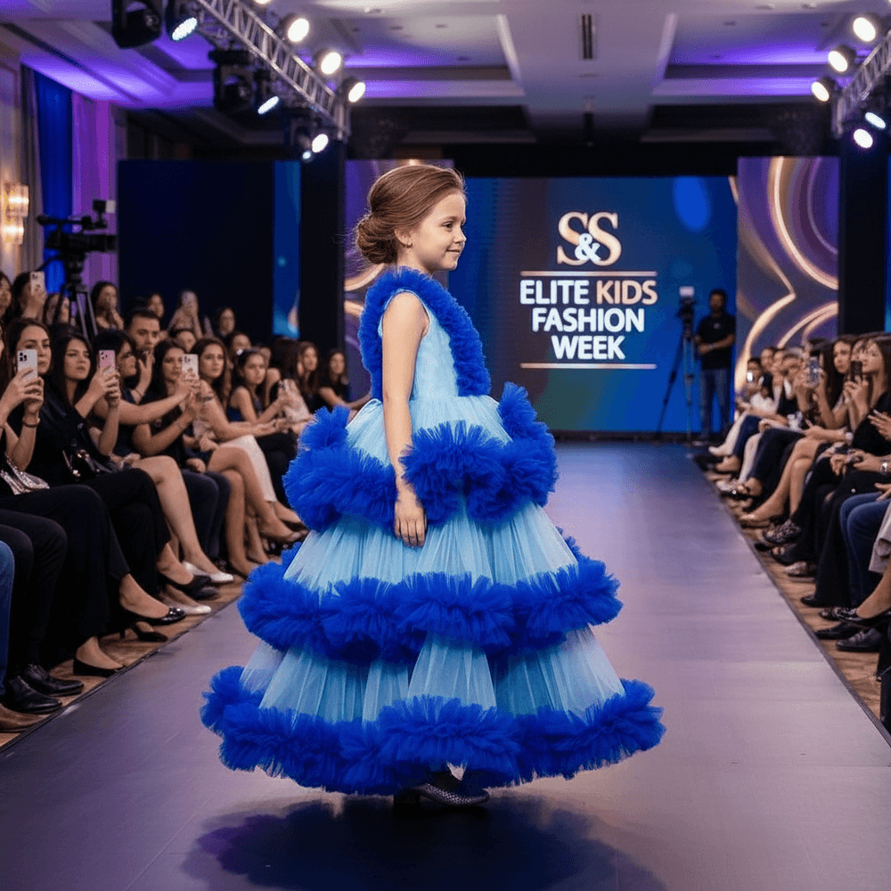 blue net frock M260037