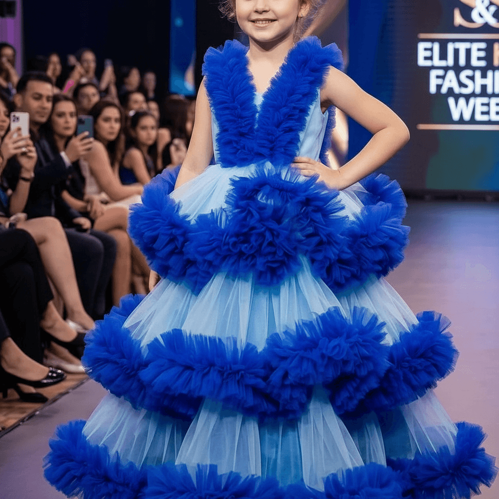 blue net frock M260037
