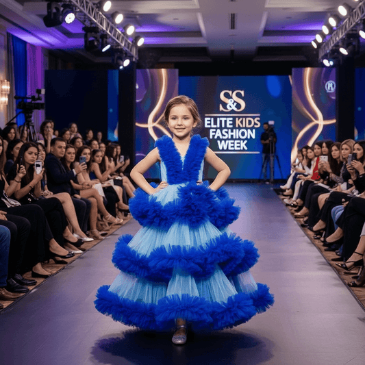 blue net frock M260037