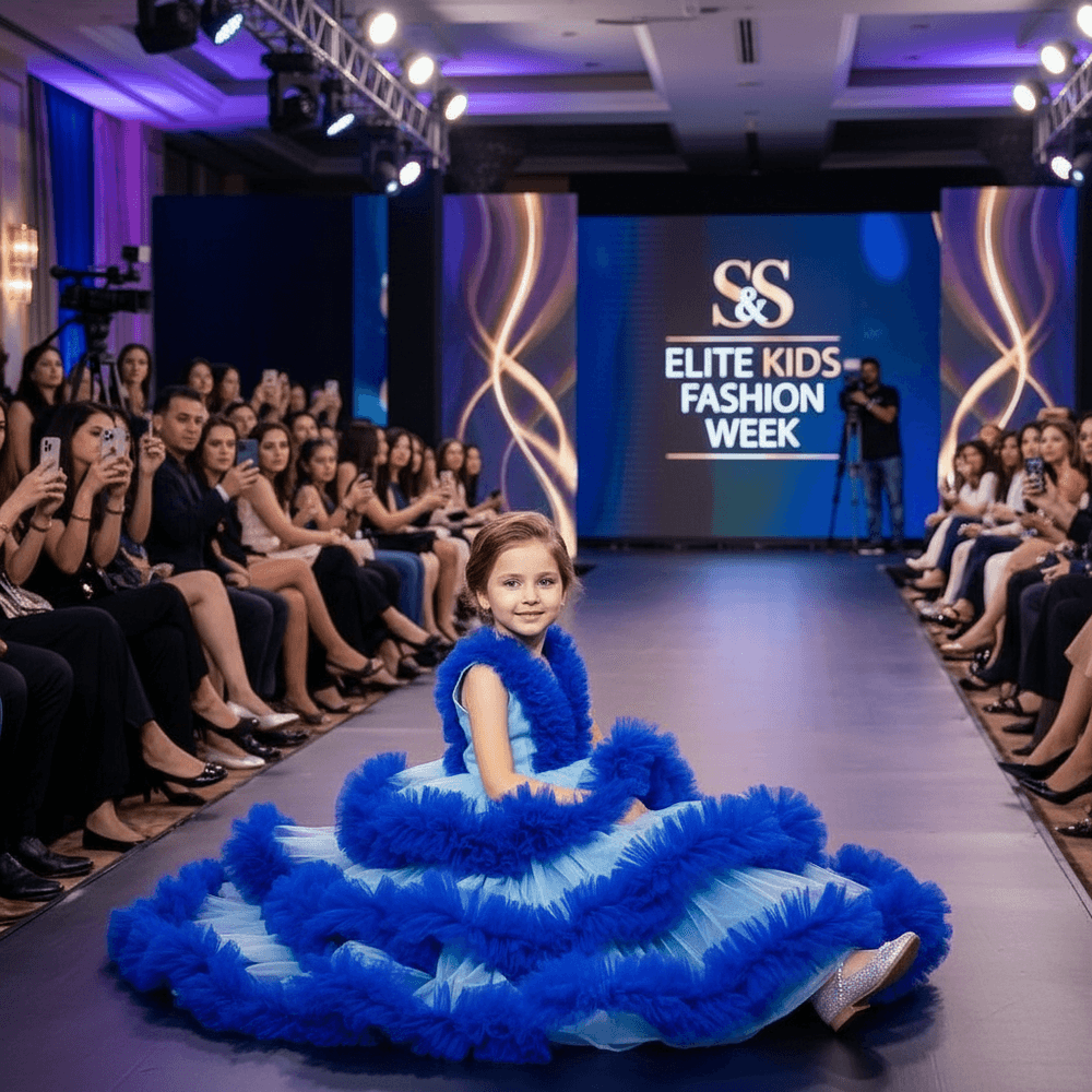 blue net frock M260037