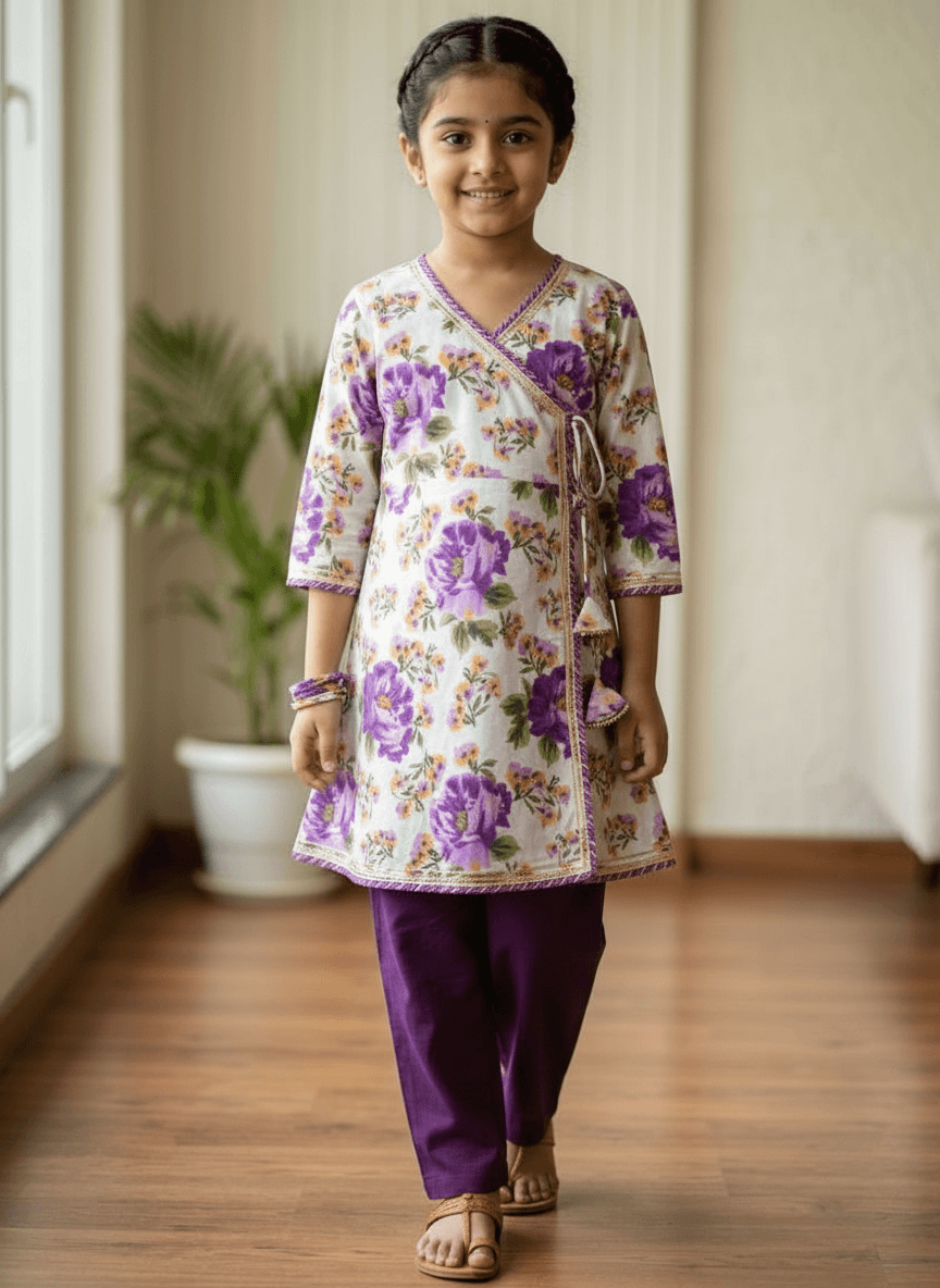 purple cotton frock M260038