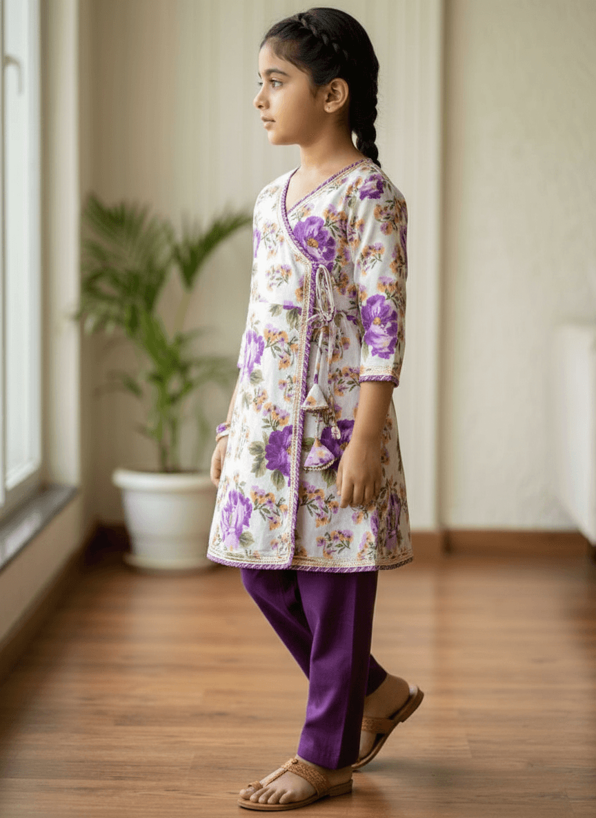 purple cotton frock M260038