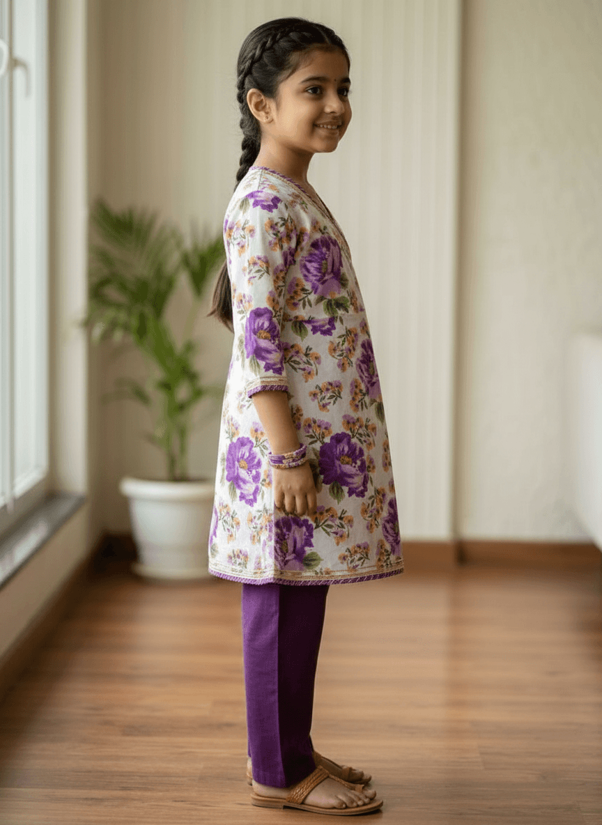 purple cotton frock M260038
