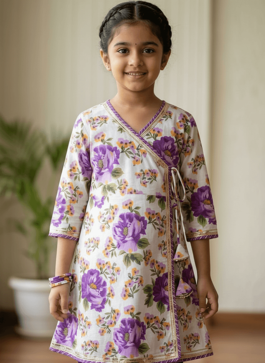 purple cotton frock M260038
