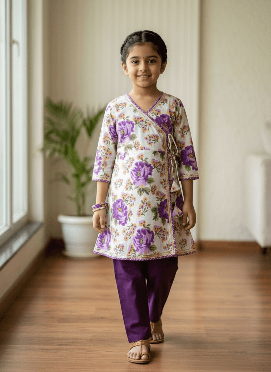 purple cotton frock M260038