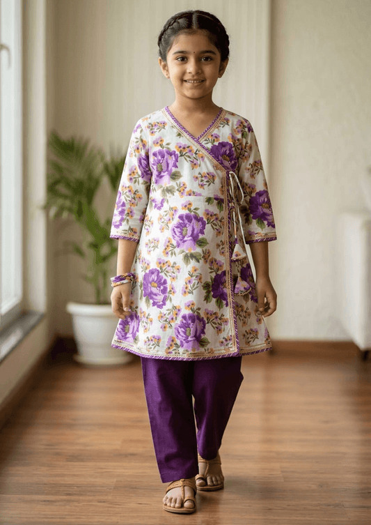 purple cotton frock M260038