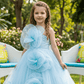 Sky blue net frock M260040