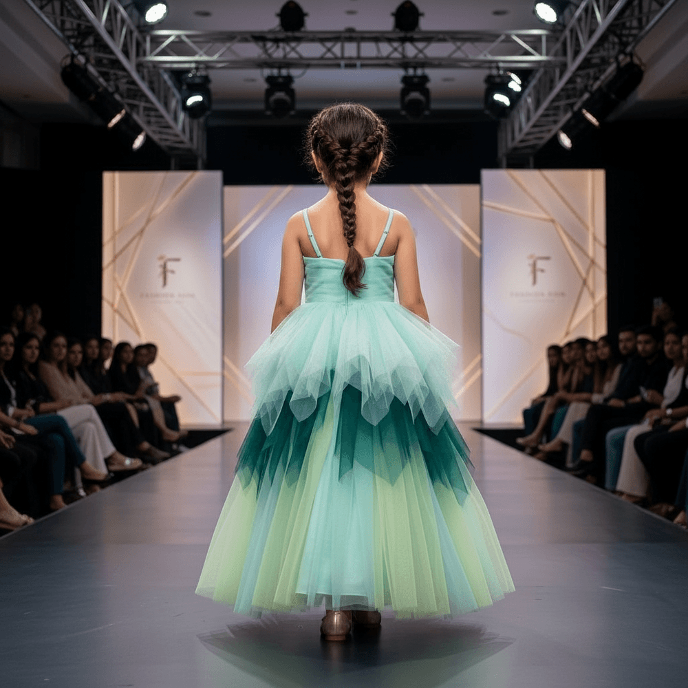 Green net frock M260041