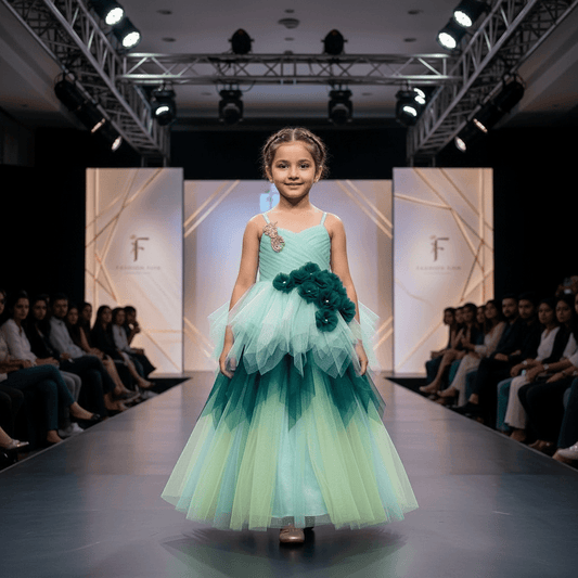 Green net frock M260041