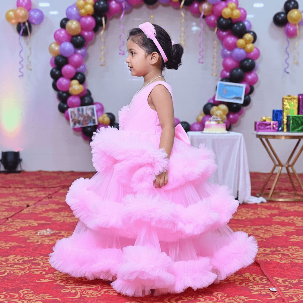 pink net frock M260042