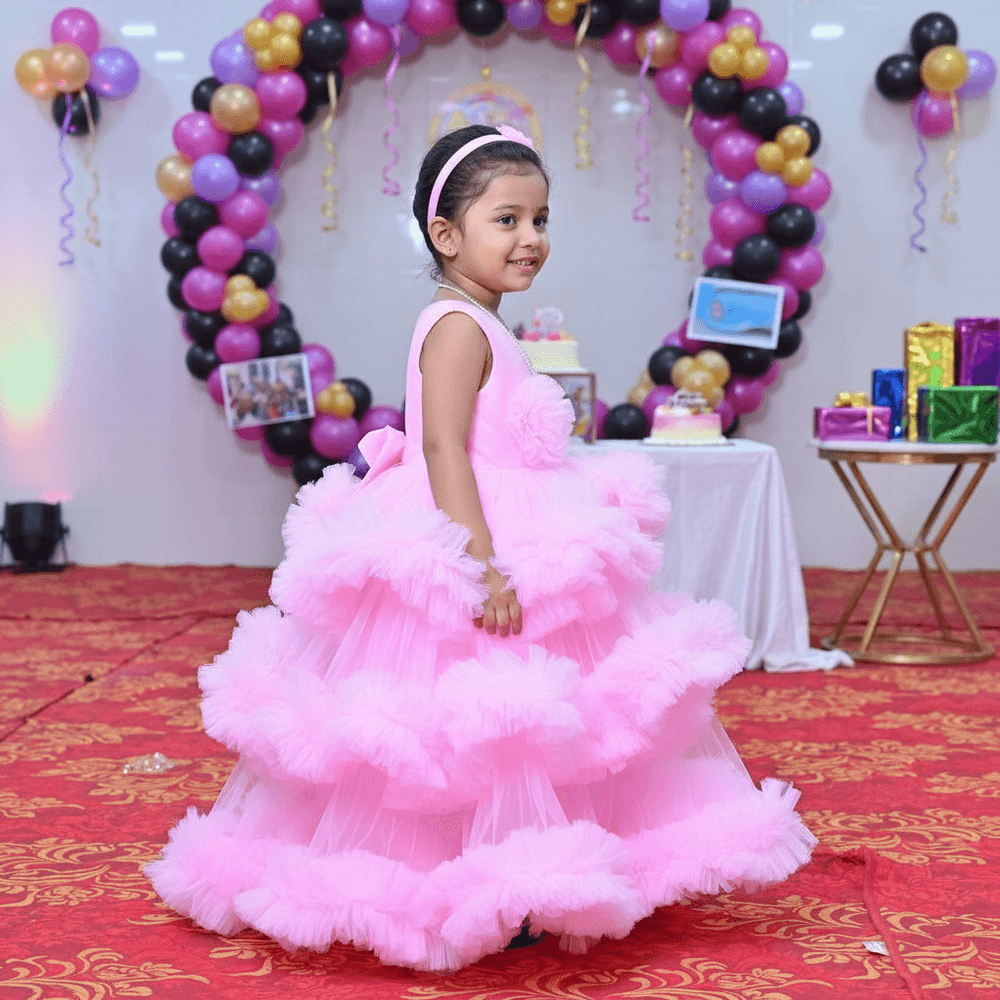 pink net frock M260042