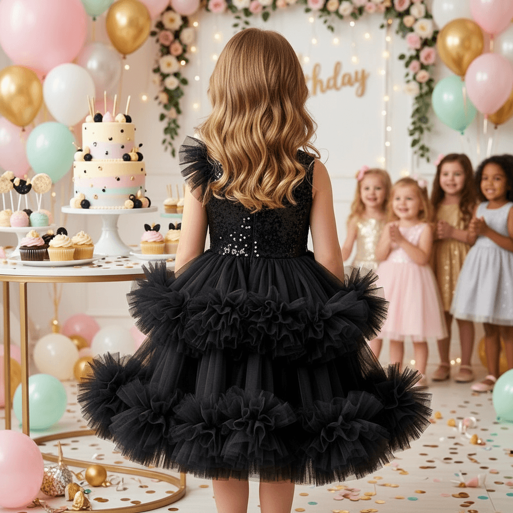 Black net frock M260043